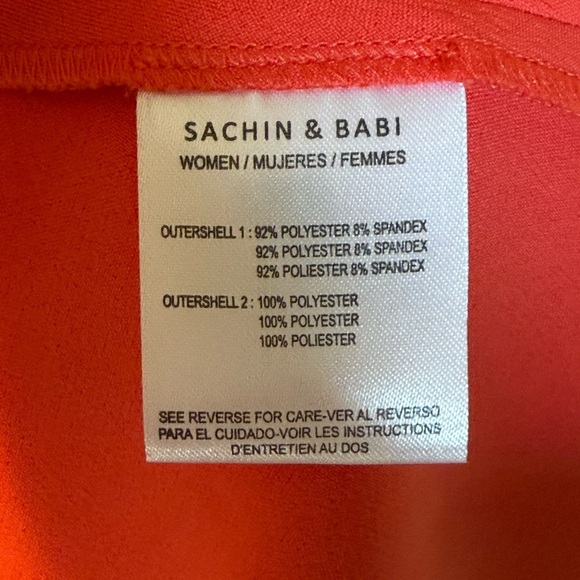 SACHIN + BABI Womens Steph Coral Stretch Crepe Midi Dress NWT Size US 8 $450 - Picture 9 of 10